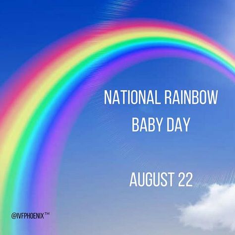 Happy National Rainbow Baby Day!    What is a Rainbow Baby?  A "rainbow baby" is a baby that is born following the loss of another baby.  In the real world, a beautiful and bright rainbow follows a storm and gives hope of things getting better.  The rainbow does not negate the storm, but acknowledges it and creates something beautiful.  Storm-clouds might still be overhead as the family continue to cope with the loss, but something colorful and bright has emerged from the darkness. National Rainbow Baby Day, What Is A Rainbow, Quotes Rainbow, Rainbow Story, Molar Pregnancy, Beautiful Storm, August Quotes, Rainbow Pin, Give Hope