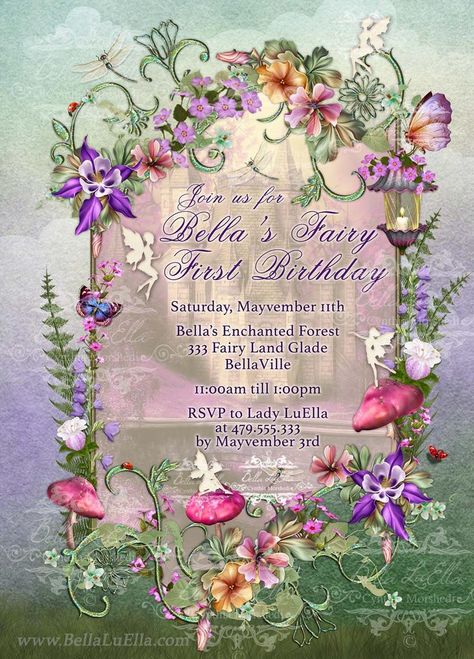 Fairytale Forest Party Enchanted Wood Invitation Forest | Etsy Fairytale Baby Shower Theme, Enchanted Forest Quinceanera Theme, Enchanted Forest Quinceanera, Green Quinceanera Theme, Woodland Fairy Birthday Party, Cinderella Quinceanera Themes, Forest Baby Shower Invitations, Enchanted Forest Birthday Party, Enchanted Forest Decorations