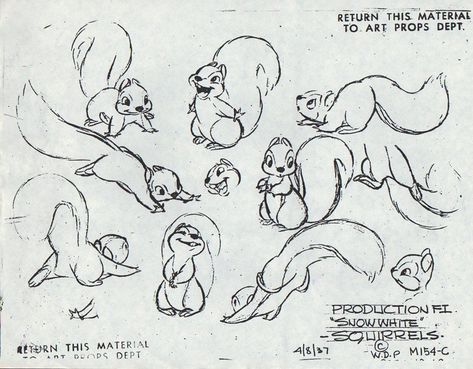 Animal Sidekick Character Design, Squirell Drawing Cartoon, Cartoon Squirrel Drawing, Squirrel Character Design, Character Design Animals, Squirrel Animation, Snow White Animals, Disney Squirrel, Cute Squirrel Drawing