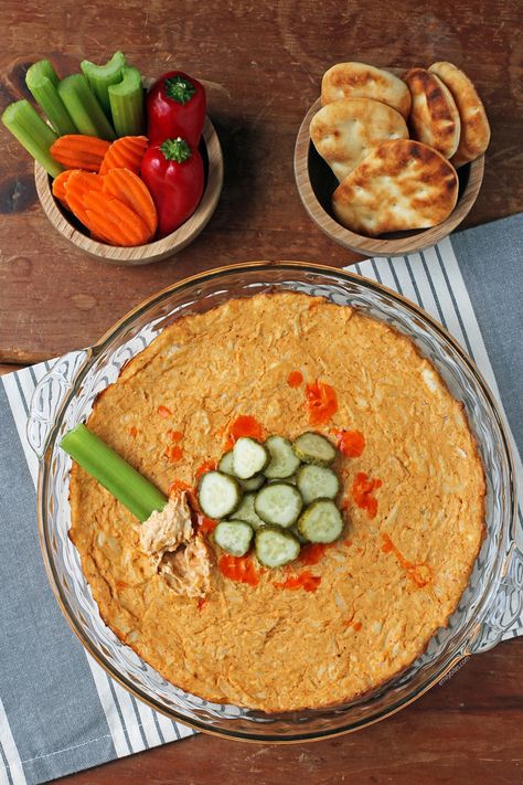 Nashville Hot Chicken Dip - Emily Bites Nashville Hot Chicken Dip, Ww Dips, Hot Chicken Dip, Emily Bites, Taco Spice, Rotisserie Chicken Breast, Spiced Butter, Nashville Hot Chicken, Weight Watchers Snacks