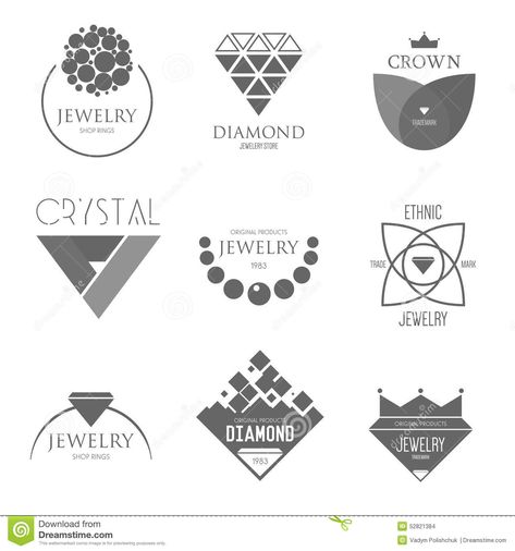 Logo Inspiration With Jewels And Diamonds, For Shops, Companies Or Other Business Or Advertising. Stock Vector - Illustration of jewelry, elements: 52821384 Jewellers Logo, Diamond Vector, Image Logo, Logo Graphic Design, Diamond Logo, Silver Ring Designs, Jewelry Logo, Jewelry Organizer Diy, Michael Kors Jewelry