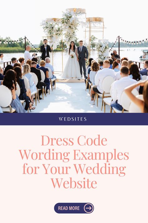 Whether it’s a formal black tie affair or a laid-back cocktail event, clear dress code communication helps guests feel comfortable. But how do you share dress code details without being too demanding? Discover our tips for selecting the right dress code and get specific wording examples for your wedding website. Wedding Guest Attire Guide Dress Codes, Dress Codes For Weddings, Formal Wedding Dress Code, Wedding Dress Code Wording, Wedding Dress Code Guide, Clear Dress, Big Sky Wedding, Dress Code Guide, Wedding Dress Code