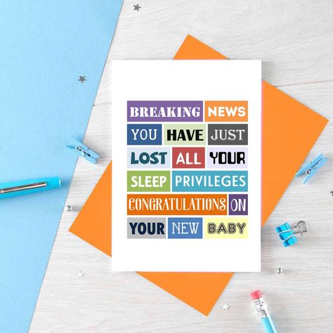 Funny New Baby Card | Congratulations New Parents Card | Baby Boy | Baby Girl | Funny Newborn Card | Sarcastic Parents To Be Card Happy Birthday Dad Funny, New Job Congratulations, Newborn Card, Funny Baby Card, Baby Congratulations Card, New Job Card, Funny Fathers Day Card, Birthday Cards For Mum, New Baby Card