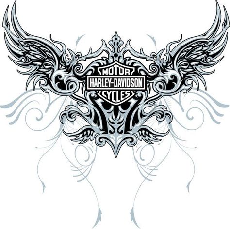 Harley-Davidson Stencil Patterns | Harley Design wings 02 by ~MalachiDesigns on deviantART Angel Wings Tattoos, Wings Tattoos, Harley Davidson Decals, Motor Harley Davidson, Tatoo 3d, Harley Tattoos, Harley Davidson Tattoos, Harley Davidson Wallpaper, Biker Tattoos