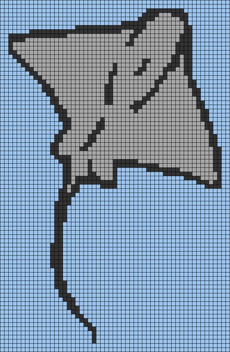 Stingray Cross Stitch, Shark Grid Pattern, Stingray Pixel Art, Whale Alpha Pattern, Shark Alpha Pattern, Fish Alpha Pattern, Shark Pixel Art, Alpha Crochet, Pixel Macrame