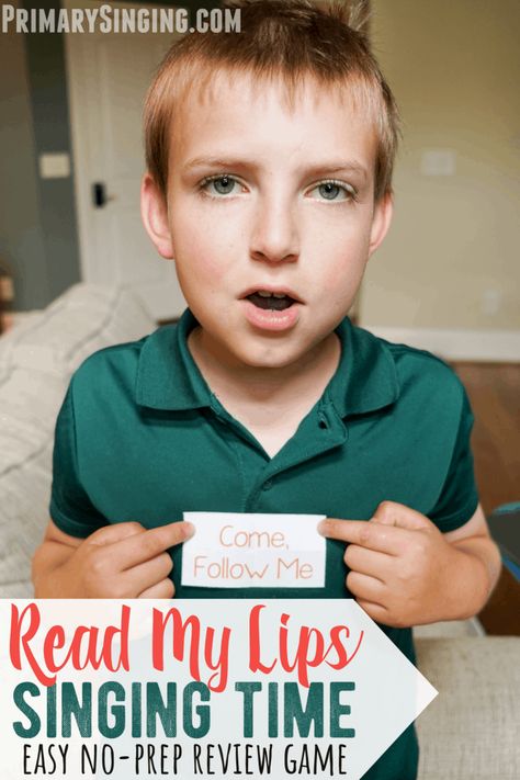 Read My Lips Singing Time Review Game --Easy no-prep singing time ideas for reviewing the 2019 Come, Follow Me outline songs or any other songs your Primary is learning! #singingtime #lds #Primary #musicleader #reviewgame Singing Time Review Games, Primary Music Ideas, Primary Teachers Gifts, Lds Primary Chorister Ideas, Lds Primary Songs, Singing Time Ideas, Lds Primary Singing Time, Primary Games, Read My Lips