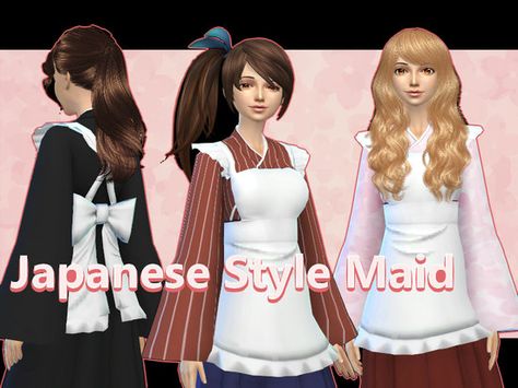 Japanese Style Maid uniform for female in 3 patterns Found… Sims 4 Cc Japanese School Uniform, Sim4 Cc, Sakura Mochi, Maid Uniform, Female Dress, Sims 4 Dresses, Sims4 Clothes, Sims 4 Mods Clothes, Best Sims