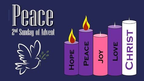 Advent Pictures, 2nd Sunday Of Advent, Advent Peace, Second Sunday Of Advent, Advent Hope, First Sunday Of Advent, Sunday Worship, Purple Candles, Blessed Sunday