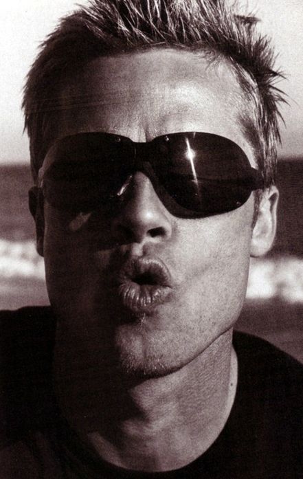 oakley sunglasses celebs styles at oakley.alwayscybermonday.com Wearing Sunglasses, Brad Pitt, A Face, A Man, Sunglasses, Black And White, Funny, White, Black