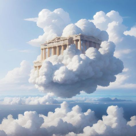 Angel City Fantasy Art, Cloud City Aesthetic, Sky Kingdom Fantasy Art, Cloud City Art, Sky City Fantasy Art, Fantasy Sky City, Fantasy Clouds Sky, Clouds Fantasy Art, Sky Palace