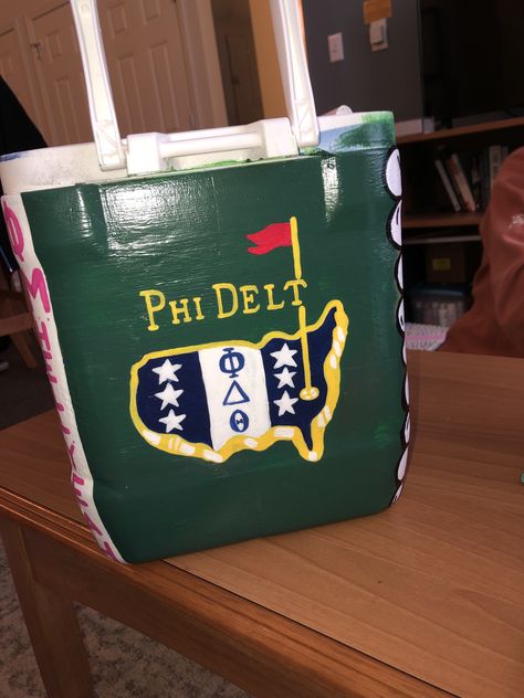 cooler with Phi Delt Phi Delt Cooler, Phi Delta Theta Cooler, Nola Cooler, Frat Formal, Beer Pong Table Designs, Phi Delt, Formal Cooler Ideas, Formal Cooler, Phi Delta Theta