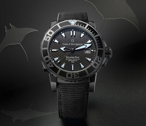 Riding a Dark Wave: The Carl F. Bucherer Patravi ScubaTec Black | WatchTime - USA's No.1 Watch Magazine Lux Watches, Carl F Bucherer, Mens Luxury Lifestyle, Tactical Watch, Dark Wave, Black Manta, Action Hero, Manta Rays, Live Photos