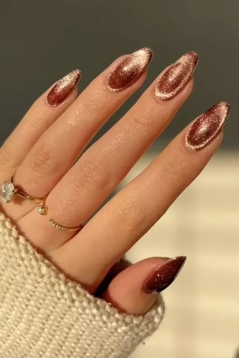 November Nails Ideas, Chocolate Glazed Donut, Glazed Nails, Flame Nails, Bronze Nails, Nail Art Simple, Velvet Nails, November Nails, Glazed Donut