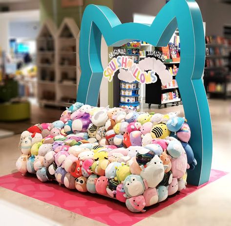 Squishmallows Sofa on display in Selfridges - Splash Display Squishville Display, Toy Brand, Wheel Of Fortune, Christmas Display, Wall Display, Sofa Covers, On Display, Cat Toys, Display Stand