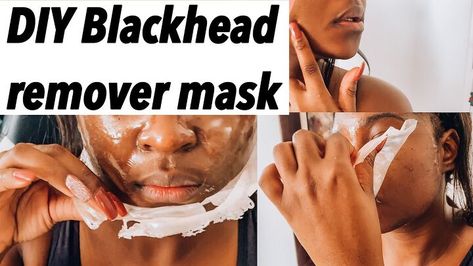 This is a guide to making a DIY peel-off gelatin blackhead mask. Learn how to make and use a homemade blackhead removal mask with this simple step-by-step tutorial. Pore Reducing Mask Diy, Mask For Acne Homemade, Black Head Remover Diy, Glowing Skin Homemade, Aspirin For Hair, Sebum Removal, Gelatin Face Mask, Blackhead Removal Mask, Masks For Glowing Skin