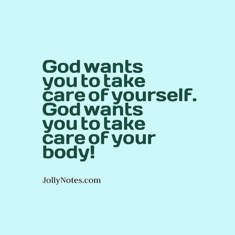 God wants you to take care of yourself. God wants you to take care of your body! | Joyful Living Blog Life Development, God Sayings, Joyful Living, Bible Study Materials, About God, Take Care Of Your Body, Bible Notes, Bible Study Notes, Joyce Meyer