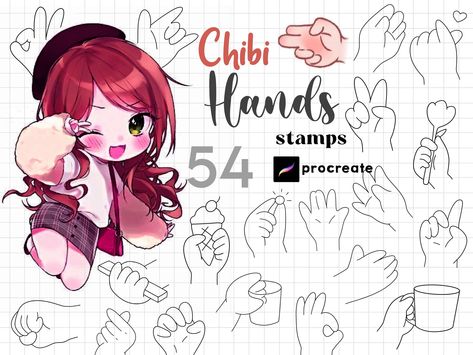 ✅CLICK THE LINK!⬆️ Download 54 Chibi Hand Stamp Brushes for Procreate to create cute cartoon hands in your digital illustrations. #procreate #procreatebrushes . #Drawn_Eyes_Anime #Anime_Chibi_Tutorial #Chibi_3/4_View #Chibi_Legs_Drawing Drawn Eyes Anime, Chibi 3/4 View, How To Draw Chibi Characters, Chibi Hands Reference, Cute Characters Kawaii, How To Color Eyes, Chibi Drawing Reference, Chibi Hands, Chibi Tutorial