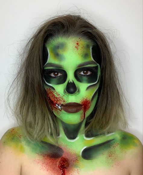 Green Zombie Makeup, Valentine Board, Green Zombie, Zombie Halloween Makeup, Makeup Fake, Zombie Makeup, Zombie Halloween, Follow Me On Instagram, Halloween Makeup