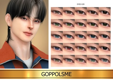 Red Eyes Contacts, Sims 4 Korean, Korean Eyes, Cc Eyes, Sims 4 Men Clothing, Sims 4 Decades Challenge, Sims 4 Cc Eyes, Sims Packs, The Sims 4 Packs