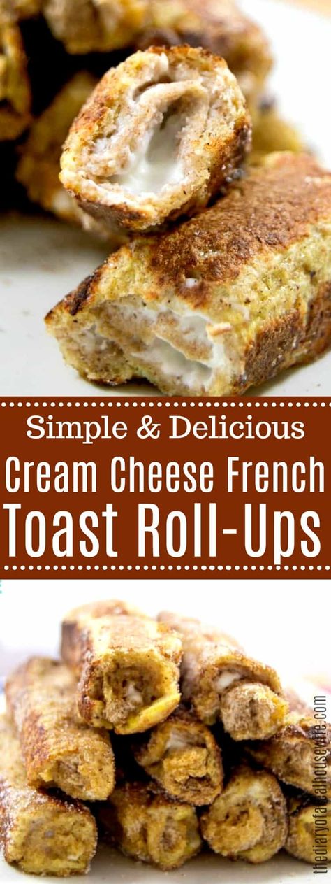 Cream Cheese French Toast, Toast Roll Ups, Cheese French Toast, Healthy Cream Cheese, Toast Hawaii, Cream Cheese Roll Up, Stuffed French Toast Cream Cheese, French Toast Roll Ups, Toast Pizza