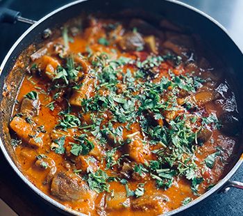 Rich and delicious a great option for winter days, even better the next day when the herbs and broth have seeped into the meat. Rosemary is high in anti-inflammatory nutrients and it can also boost your mental awareness and memory. Cooked long and slow, the meat becomes tender and infused with flavour. Middle Eastern Beef Stew, Tofu Tikka Masala Recipe, Vegan Chilli, Tikka Masala Recipe, Eggplant Dishes, Baked Eggplant, Chicken Tikka Masala, Masala Recipe, Chicken Tikka