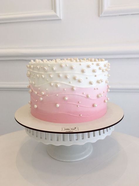 Birthday Cake For Women Simple, 50 Shades Of Pink, Round Birthday Cakes, Girly Birthday Cakes, Cake Designs For Girl, There's No Tomorrow, White Birthday Cakes, 13 Birthday Cake