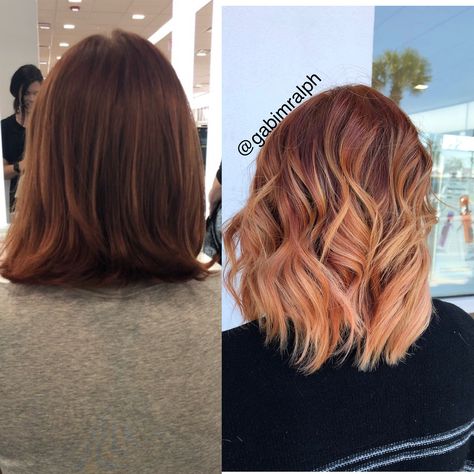 Copper hair balayage red hair balayage short hair balayage Copper Ombre Short Hair, Baylage Short Hair, Hair Balayage Red, Balayage Copper Hair, Copper Hair Balayage, Balayage Red Hair, Red Hair Balayage, Balayage Copper, Balayage Red