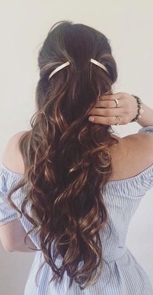 Barettes Hairstyles, Hair Barrettes Hairstyles, Barrette Hairstyles, Medium Long Hair, Hair Brained, All Countries, Spring Hairstyles, Long Wavy Hair, Shop Jewelry