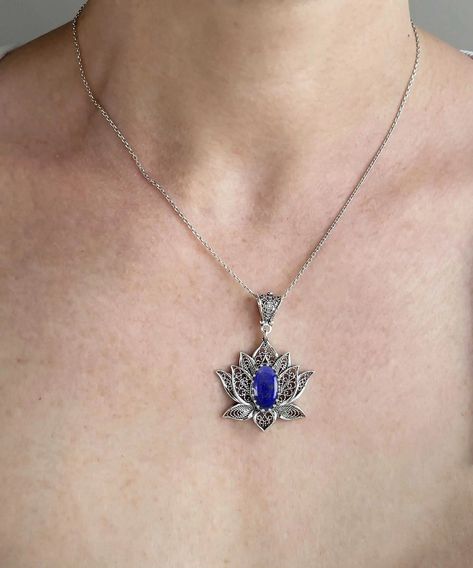 New product: Filigree Art Lapis Lazuli Gemstone Blossoming Lotus Flower Women Silver Pendant Necklace 👉🏽👉🏽 https://nuel.ink/y48maA Lapis Lazuli Necklace Pendants, The Deep Blue Sea, Flower Women, Lotus Pendant, Lapis Lazuli Jewelry, Lapis Lazuli Necklace, Lapis Lazuli Gemstone, Silver Polish, Deep Blue Sea