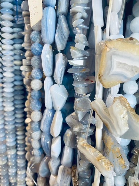 assorted blue lace agate beads from a local bead shop! Bead Shop, Blue Lace Agate, Lace Agate, Agate Beads, Blue Lace, Agate, Gems, Beads, Crystals