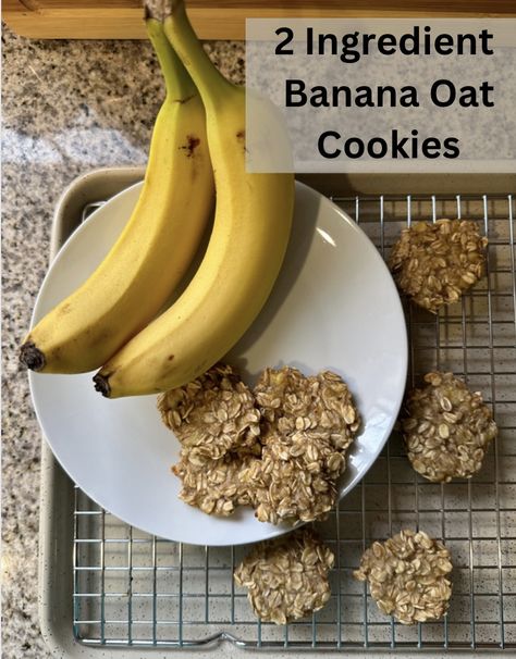 2 Ingredient Cookies, Banana Oat Cookies, Banana Oat, Healthy Snack Options, Overripe Bananas, Vegan Sugar, Oat Cookies, Banana Oats, Snack Options