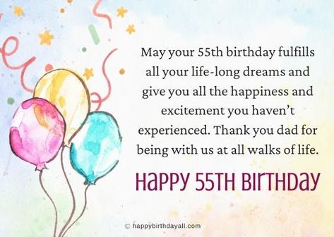 50+ Happy 55th Birthday Wishes, Messages, Quotes With Images Happy 55 Birthday Wishes For Her, Turning 55, Birthday Wishes For Uncle, Happy Birthday Prayer, 55 Birthday, Happy 55th Birthday, Funny Happy Birthday Images, Birthday Wishes For Her, Birthday Prayer