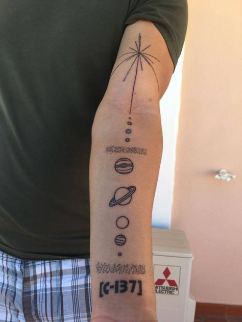 Lost In Space Tattoo, Multiverse Tattoo, Rockabilly Tattoos, Rick And Morty Tattoo, Astronaut Tattoo, Uv Tattoo, Planet Tattoos, Map Tattoos, Geniale Tattoos