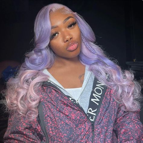 13x4 Light Purple Ombre Pink Pre Plucked Transparent  Hd Lace Front Wig Human Hair Body Wave Lace Ombre Pink, Hair Body Wave, Wig Human Hair, Purple Ombre, Hd Lace, Lace Front Wig, Body Wave, Light Purple, Lace Front