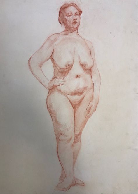 Body Drawing Realistic, Nude Drawing References Female Pose, Nude Anatomy Drawing, Nude References For Art, Rennaisance Paintings Art, Academic Figure Drawing, Woman Figure Drawing, Sanguine Drawing, Academia Drawing