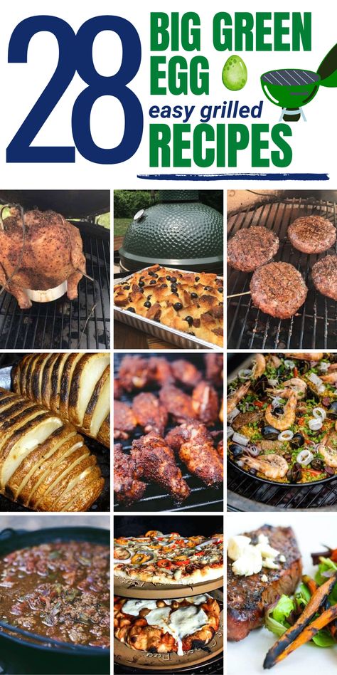 Fire up your Big Green Egg with these flavorful recipes. They're perfect for grilling, smoking, and everything in between! Best Big Green Egg Recipes, Big Green Egg Appetizers, Best Green Egg Recipes, Green Egg Ribs, Big Green Egg Smoker, Kamado Grill Recipes, Egg Appetizer, Smoked Burgers, Big Green Egg Grill