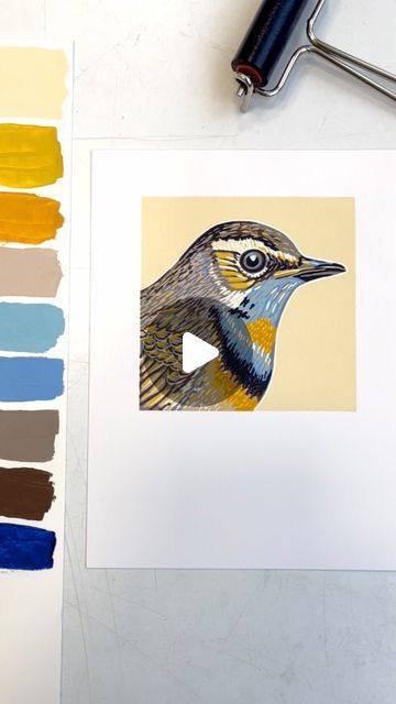 Suzanne Kruisdijk on Instagram Suzanne Kruisdijk, Linoleum Print Ideas, Bird Portrait, Lino Printing, Linoleum Print, Linoleum Block, Color Test, Beautiful Bird, February 11