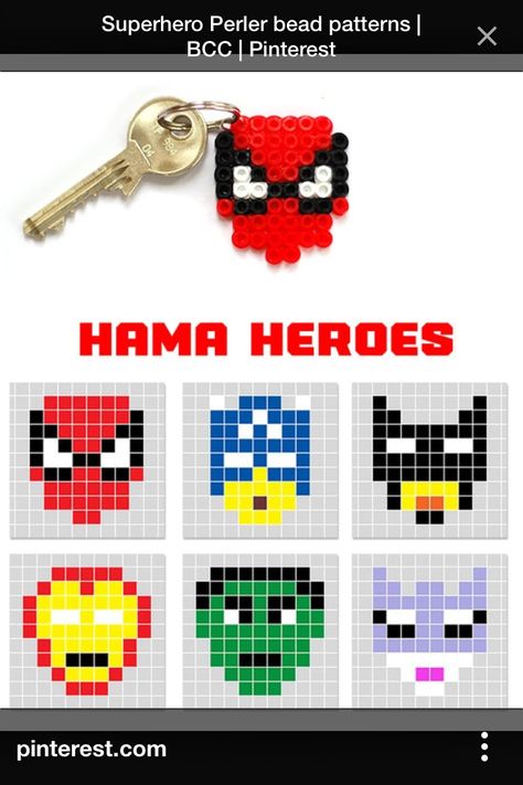 More Marvel Madness!!!! Superhero Perler Bead Patterns, Simple Hama Beads Patterns, Easy Perler Bead Patterns Simple, Pixel Art Ideas Simple, Melty Bead Patterns, Hamma Beads, Art Perle, Hama Beads Design, Perler Bead Templates