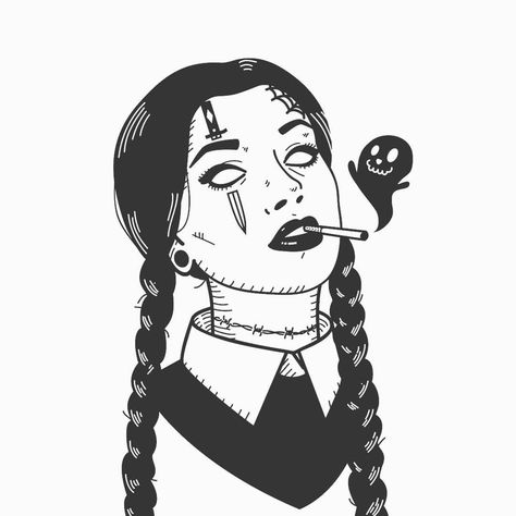 Wednesday Tattoo, Wednesday Addams Tattoo, Mama Tattoo, Traditional Tattoo Flowers, Fake Skin, Illustrator Drawing, Tattoo Style Drawings, Spray Paint Art, Bold Art