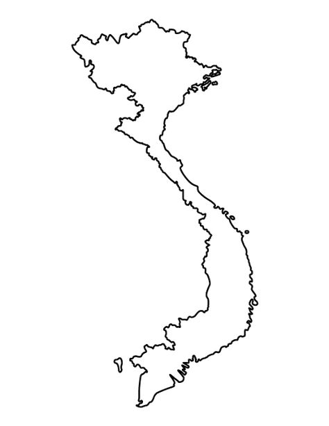 Vietnam pattern. Use the printable outline for crafts, creating stencils, scrapbooking, and more. Free PDF template to download and print at http://patternuniverse.com/download/vietnam-pattern/ Vietnam Outline Tattoo, Vietnam Tattoo Ideas, Vietnamese Tattoo Ideas, Vietnam Pattern, Vietnamese Tattoo, Printable Outline, Vietnam Map, Vietnam Tattoo, Coloring Crafts