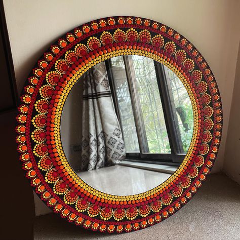 Creating these Mandala’s is so addictive & I love every bit of it ♥️ Mandala Mirror Wall Art 🖼️ #dotmandala #mandala #mirrormandala #mandalaart #rangbawali #handpainted #handcrafted #wallart Mandala Mirror Art, Dot Mandala Mirror, Mirror Mandala, Dots Mandala, Mandala Mirror, Designer Mirror, Art Mirror, Hand Crafts, Art Decor Diy