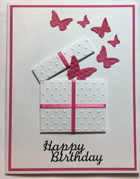 Birthday Card Ideas To Make, Butterfly Cards Ideas, Cascading Cards, Beauty Papers, Happy Birthday Cards Handmade, Butterfly Birthday Cards, Everyday Cards, Birthday Card Craft, Simple Birthday Cards