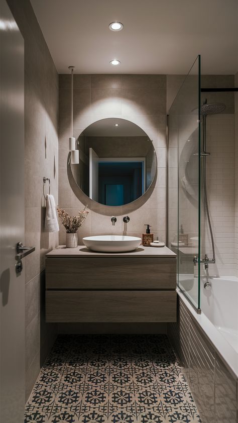 20 Basement Bathroom Ideas: Small Spaces, Laundry Combos, and Cheap Designs Bathroom Ideas Small Spaces, Glass Corner Shower, Basement Bathroom Ideas, Basement Bathrooms, Small Basement Bathroom, Basement Bathroom Design, Simple Mirror, Basement Bathroom Remodeling, Small Basement