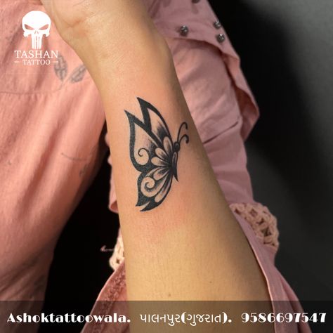 TashanTattoo
AshokTattooWala
S.20. Tirupati plaza
Opp. New bus stand
Near gd modi collage
Palanpur (gujrat)
9586697547
9687533310 Medium Size Butterfly Tattoo, Butterfly With Name Tattoo, Butterfly Tattoo With Name, Tattoo Ideas Female Butterfly, Miracle Tattoo, Pelvic Tattoos, Butterfly Name Tattoo, Celtic Tattoo Designs, Tattoo Design For Hand