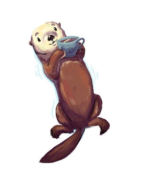 Otters are the most amazing creatures; they give unconditional love. Tea Doodle, Sherlock Drawing, Otter Tattoo, Otter Illustration, Otter Art, Otter Love, Baby Otters, Sea Otter, Daily Drawing