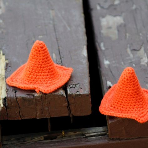 Cone Crochet Pattern, Cone Crochet, Yarn Hanging, Traffic Cone, In The Corner, Pattern Free, Work In Progress, Free Crochet Pattern, Free Crochet