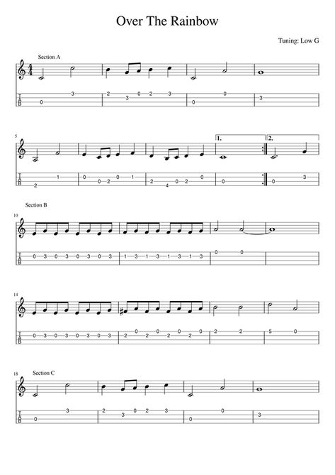 Somewhere Over The Rainbow Easy Ukulele Tab - FINGERSTYLE GUITAR Somewhere Over The Rainbow Guitar Tab, Ukelele Tabs Fingerpicking Disney, Guitar Songs Tabs Sheet Music, Ukelele Tabs Easy, Tab Guitar Songs, Ukulele Tabs Songs Easy, Ukelele Tabs Fingerpicking, Easy Guitar Tabs For Beginners, Ukulele Tabs Fingerpicking