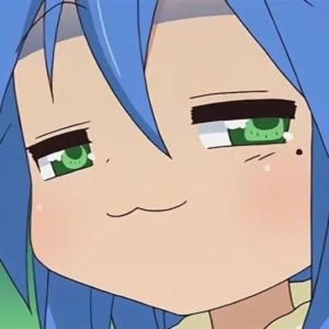 Anime Emotions Icons, Smug Anime Pfp, Konata Izumi Pfp, Anime Expressions Faces, Funny Anime Pfp, Izumi Konata, Anime Emotes, Konata Izumi, Anime Meme Face