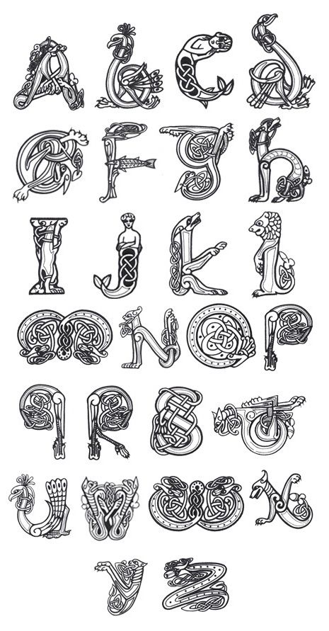 Celtic Lettering, Celtic Calligraphy Alphabet, Celtic Letters, Celtic Font Alphabet, Celtic Typography, Elvish Font Alphabet, Celtic Illuminated Letters, Celtic Alphabet, Celtic Fonts