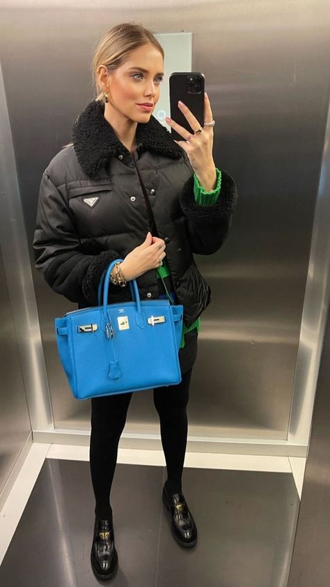 Ciara Ferragni, Hermes Celebrities, Hermes Birkin Colours, Luxury Bag Men, Hermes Wishlist, Chiara Ferragni Style, Prada Loafers, Mommy Outfits, 30 Outfits